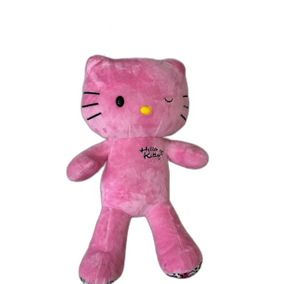 Build A Bear Hello Kitty Pink Leopard Print Paws Winking Sanrio 18" Plush NO Bow - Picture 13 of 14